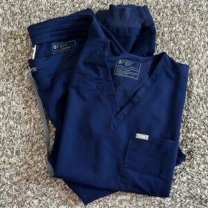 FIGS Navy Blue Scrub Set/ Both Size Large